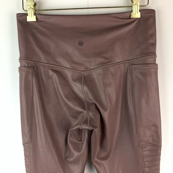 ATHLETA inclination shimmer moto tight sz S Womens Athletic Activewear leggings - Picture 6 of 9